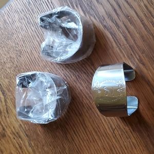 Customcraft Stainless Korea Monogrammed Initial L Napkin Rings Set of 3